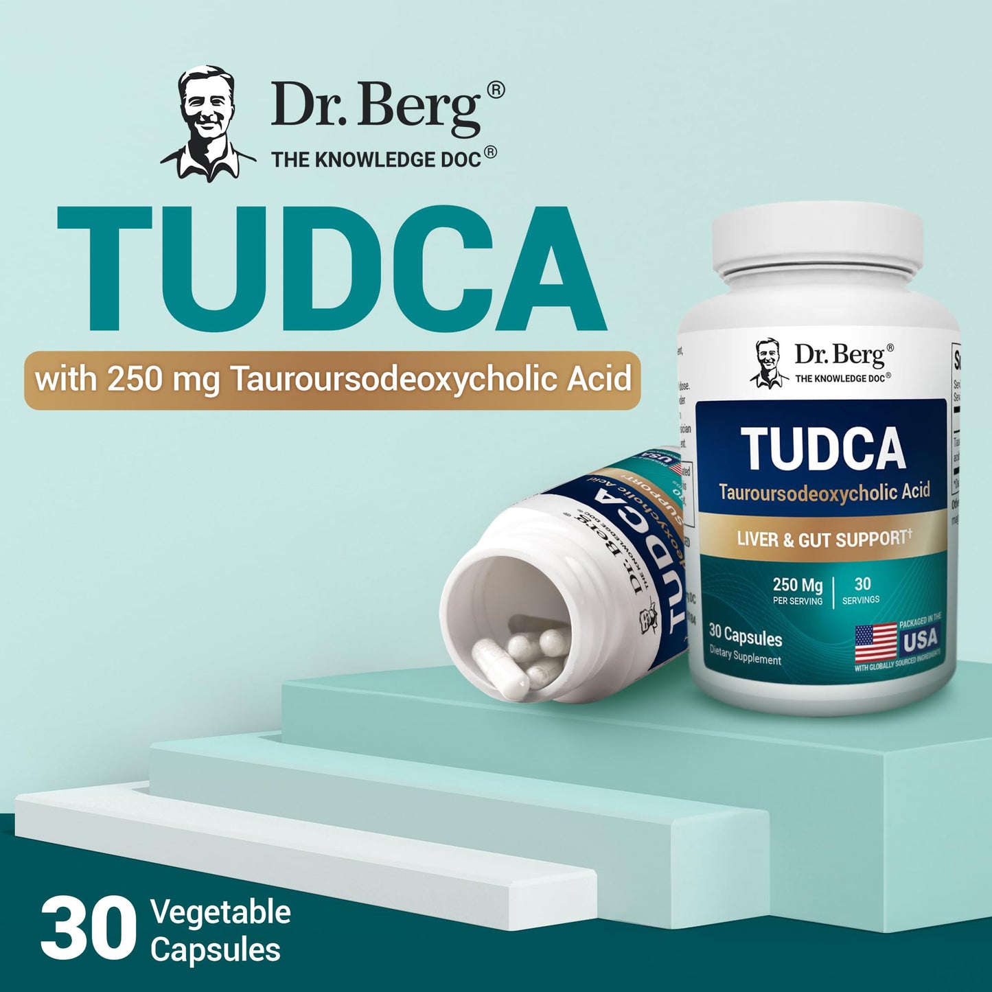 Dr. Berg TUDCA Supplement (Tauroursodeoxycholic Acid) - Powerful Formula for Liver Health, Bile Flow, Gallbladder Support, and Digestive Health* - 30 Capsules Dr. Berg NutritionalsBuy Supplements Australia