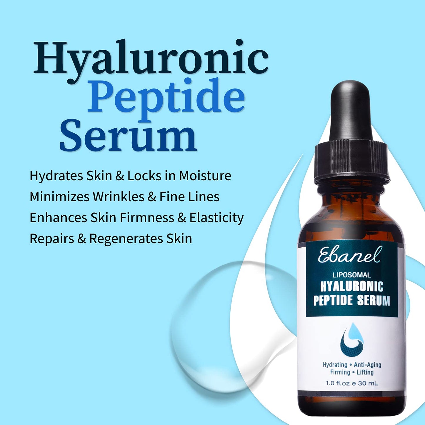 Ebanel Bundle of Advanced Silicone Scar Gel 1 Oz, and Hyaluronic Acid Serum