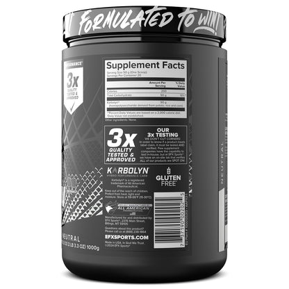EFX Sports Karbolyn Fuel | Fast-Absorbing Carbohydrate Powder | Carb Load, Sustained Energy, Quick Recovery | Stimulant Free | 20 Servings (Neutral)