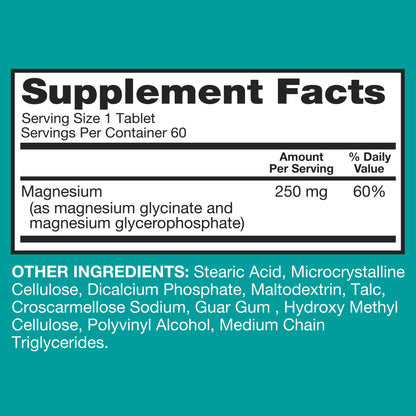 Qunol Magnesium Glycinate Complex, Gentle on Stomach, 250mg One Pill Dose, Superior-Absorption Magnesium, Nerve, Bone and Muscle Health Supplement, 60 Count (Pack of 1) QunolBuy Supplements Australia