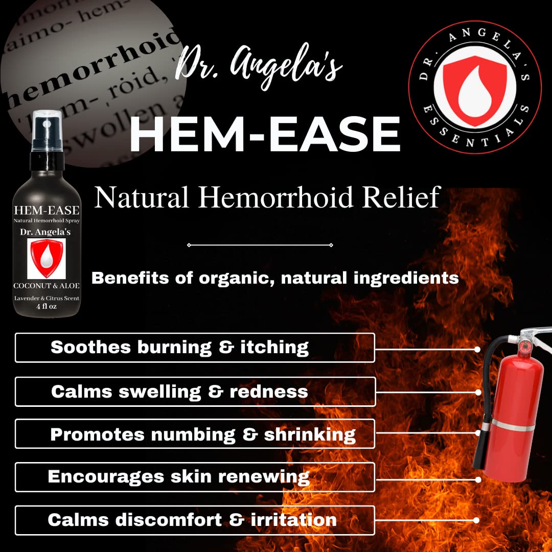 Dr. Angela's Hemorrhoid Treatment Spray | Organic Aloe Vera, Witch Hazel & Essential Oils Turmeric & Tea Tree | Natural Itching & Burning Relief Cream Doctor Angela EssentialBuy Supplements Australia