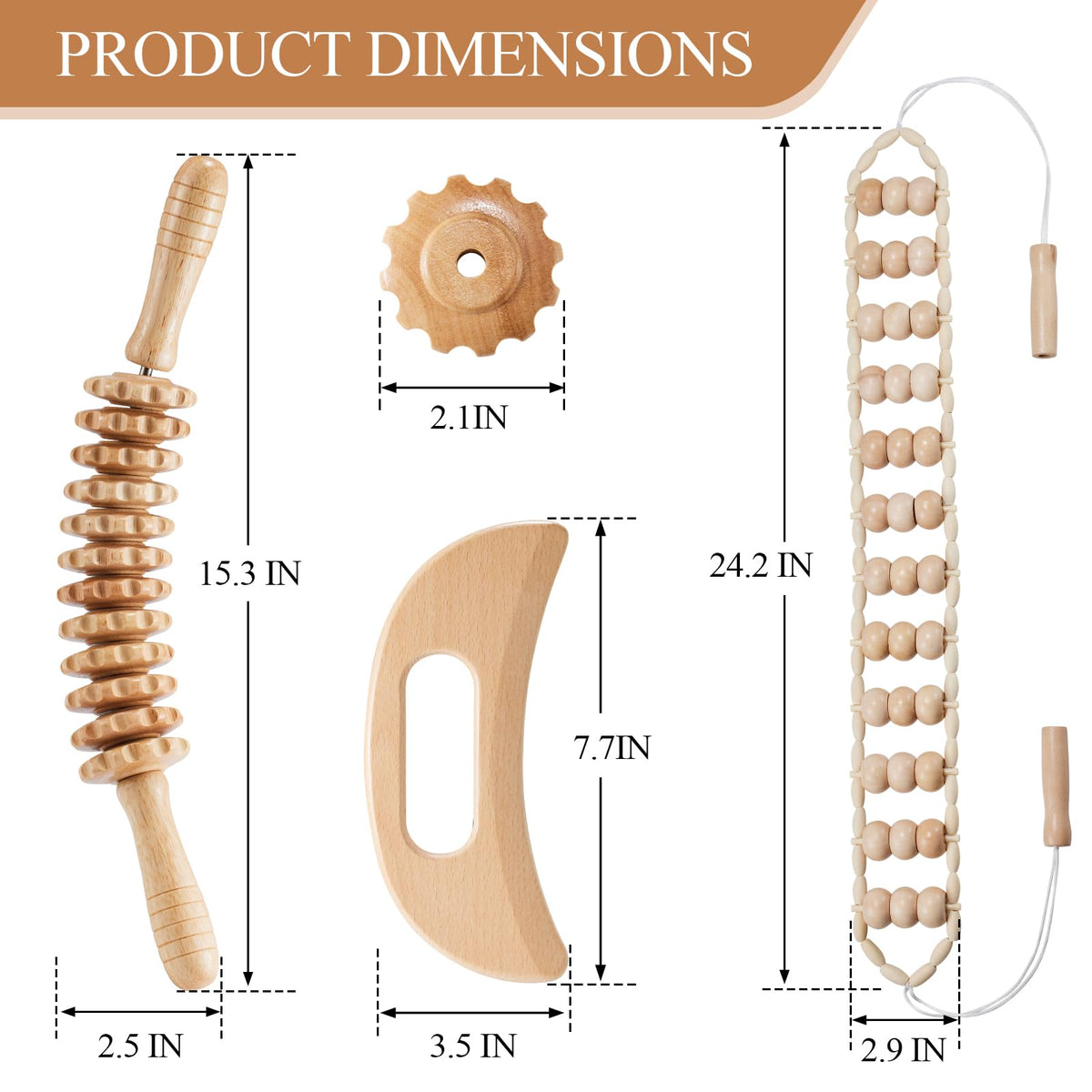 Dukucr 3Pcs Wood Therapy Massage Tools Lymphatic Drainage Massager Wooden Massager Body Sculpting Tools for Maderoterapia,Anti-Cellulite,Pain Relief(3-in-1 Massager) Dukucr buy supplements Au