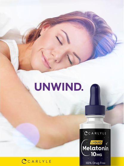 Carlyle Melatonin 10mg | 2 fl oz Liquid Drops | Berry Flavor | for Adults | Non-GMO, Vegetarian Supplement