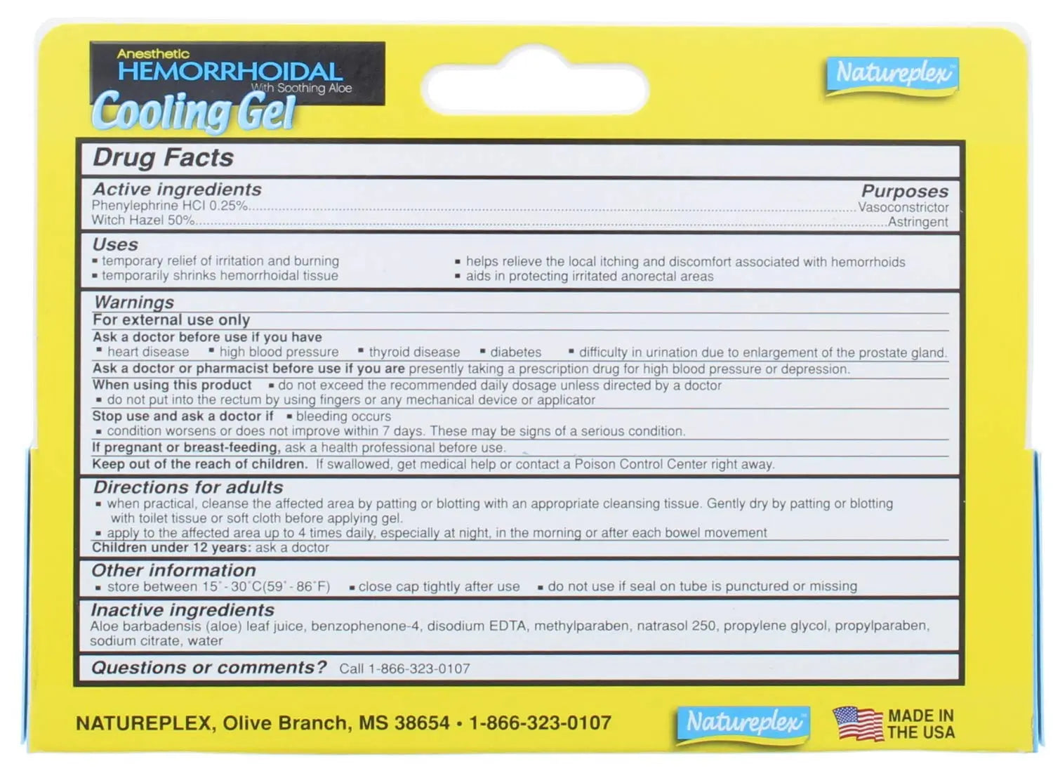 Natureplex Anesthetic Hemorrhoidal Cooling Gel 0.9 oz (2 Pack) – Witch Hazel & Phenylephrine, Soothing Aloe Formula for Temporary Itching, Burning & Swelling Relief - Made in USA NatureplexBuy Supplements Australia