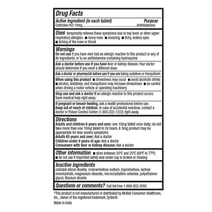 HealthA2Z® Allergy Relief, Cetirizine 10mg, Dye-Free Formula, 24-Hour Antihistamine, Indoor & Outdoor Allergy Relief, 500 Tablets HealthA2Z buy supplements Au