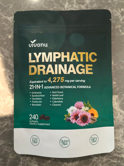 Lymphatic Drainage Supplements, 240 Softgels, Lymph System Support Supplement for Women & Men, 21-in-1 Herbal Blend with Echinacea, Dandelion, Burdock, Bromelain, Calendula, Turmeric & More, 1 Bag VivoNu buy supplements Au