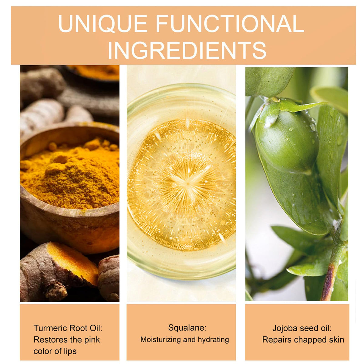 Turmeric Lip Balm for Smokers With Root Oil - Brightening for Dark Lips, Long-Lasting Moisturizer for Dry