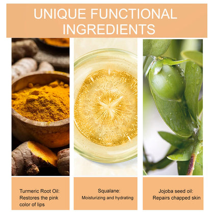 Turmeric Lip Balm for Smokers With Root Oil - Brightening for Dark Lips, Long-Lasting Moisturizer for Dry