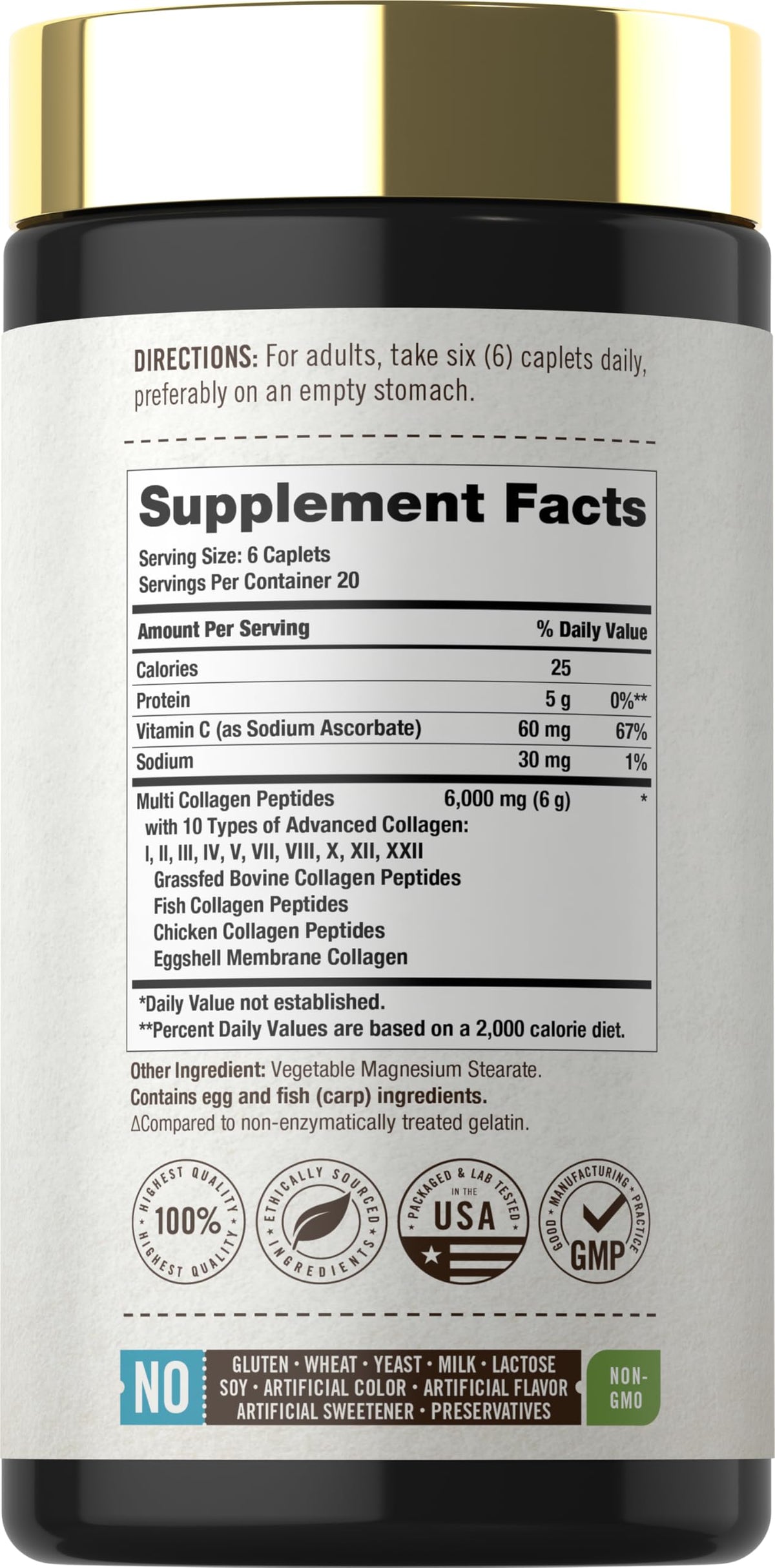 Carlyle Multi Collagen Peptides 6000mg | 120 Caplets | 10 Types of Advanced Collagen with Protein | Non-GMO, Gluten Free Supplement | by Herbage Farmstead Carlyle buy supplements Au