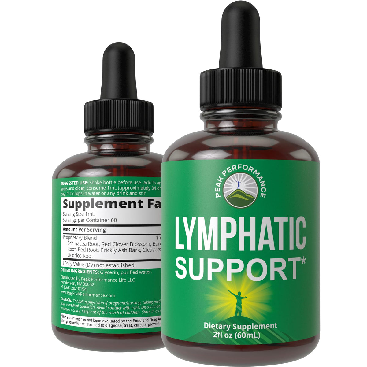 Peak Performance Lymphatic Drainage Drops. Sugar Free 7-in-1 Lymph Detox and Cleanse Support. Vegan Supplement with Echinacea, Red Clover Blossom, Burdock Root, Cleavers Herb, Licorice Root, and More Peak Performance buy supplements Au