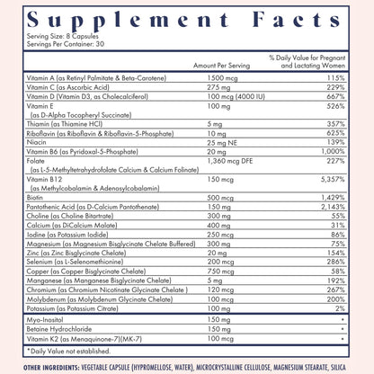 FullWell Women's Prenatal Multivitamin - Healthy Pregnancy Support - Contains Choline & Folate - Supports Fetal Growth