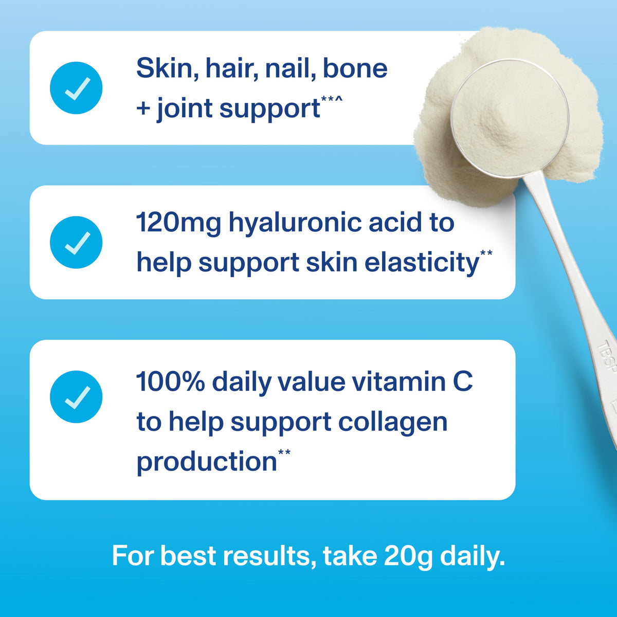 Vital Proteins Collagen Peptides Powder Advanced with Hyaluronic Acid & Vitamin C, 20oz Collagen Protein, Unflavored, 27 Servings