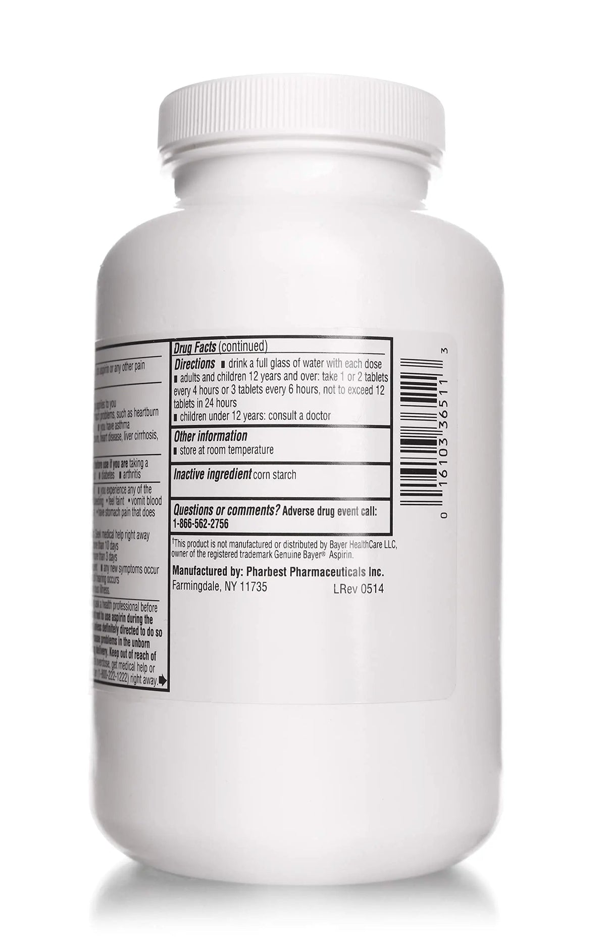 PHARBEST Aspirin 325 mg | Regular Strength | 1000 Count Uncoated Tablets PHARBESTBuy Supplements Australia