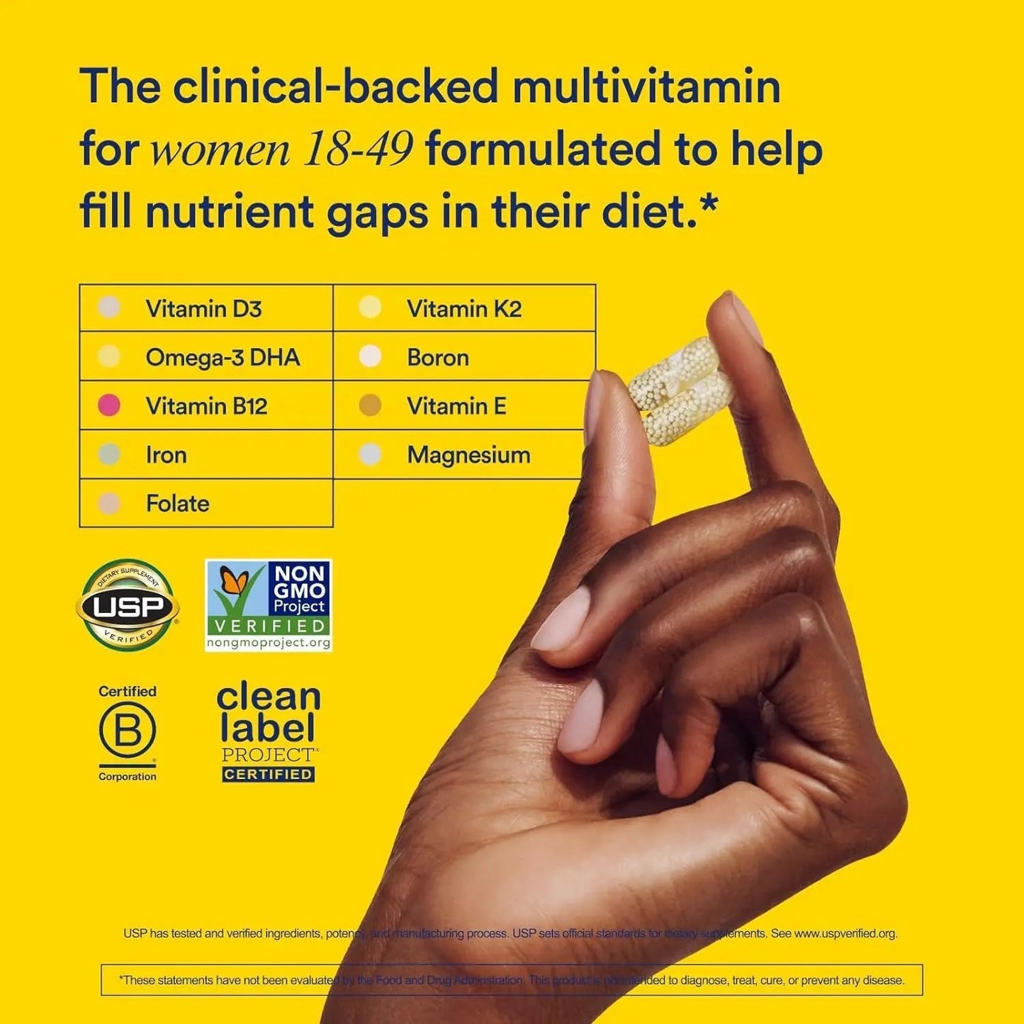 Ritual Multivitamin for Women 18+ with Vitamin D3 for Immune Support*, Vegan Omega 3 DHA, B12, Iron Ritual