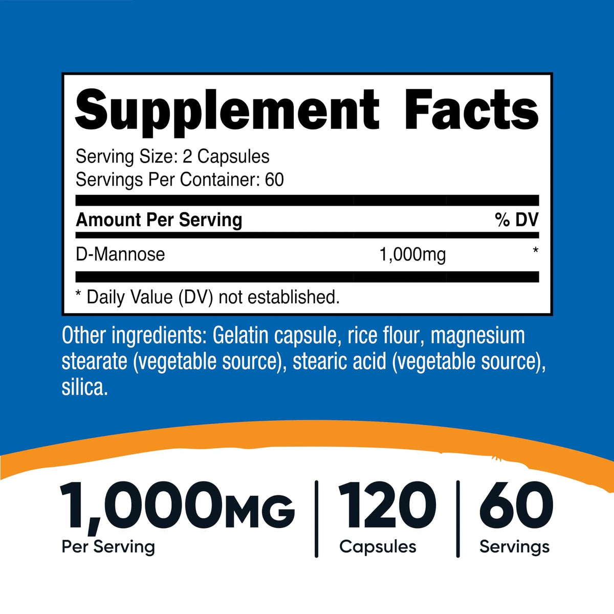 Nutricost D-Mannose 1000mg Per Serving, 120 Capsules - 500mg Per Capsule, Urinary Tract Health, Non-GMO and Gluten Free (Pack of 2) NutricostBuy Supplements Australia