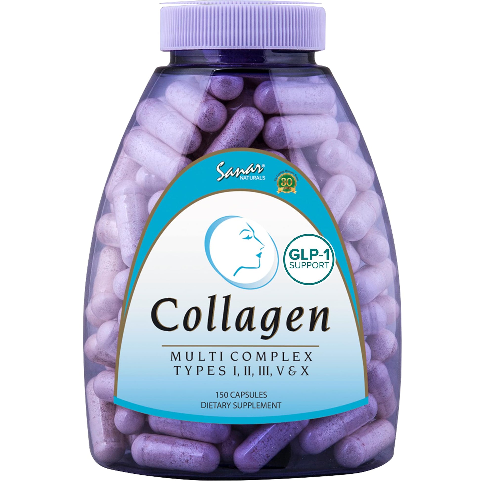 Sanar Naturals Multi Collagen Pills Type I, II, III, V, X | Extra Strength Hair, Nail, Skin, Bone & Joint Support | Hydrolyzed Collagen Supplement for Women and Men | Non-GMO, 150 Capsules Sanar Naturals buy supplements Au