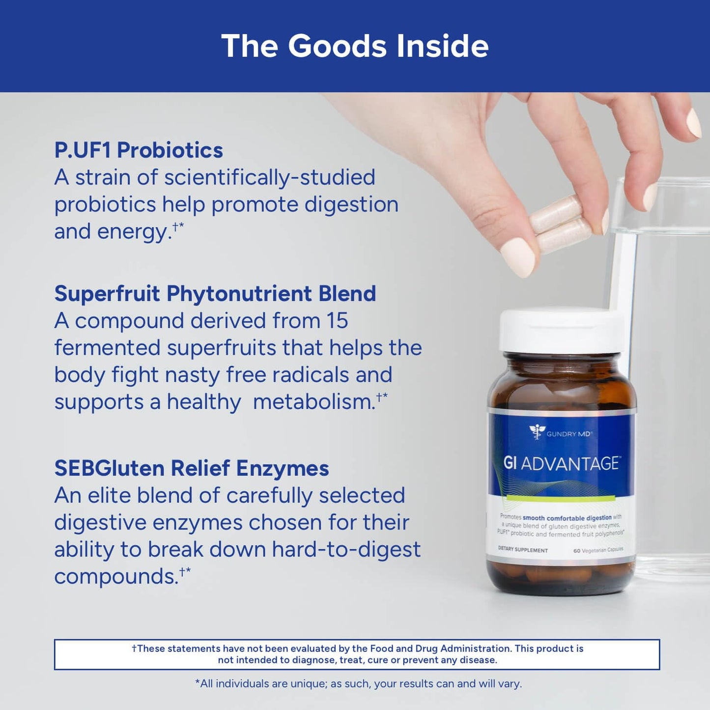 Gundry MD GI Advantage Gut Supplement with Probiotics, Digestive Enzymes, and Superfruit Extracts for Strong Metabolism, Energy, Digestion,