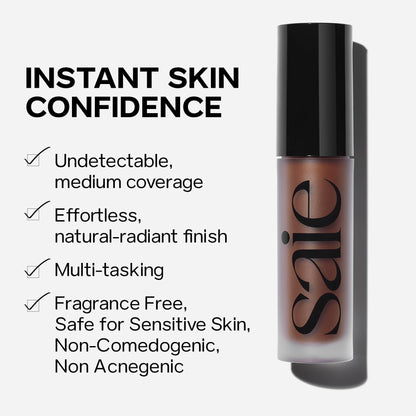 Saie Slip Tint Radiant Cream Concealer & All-Over Face Makeup - Concealer for Dark Circles, Redness & Blemishes - Lightweight Makeup Made with Hydrating Hyaluronic Acid - Shade 7 (0.17 oz) SaieBuy Supplements Australia