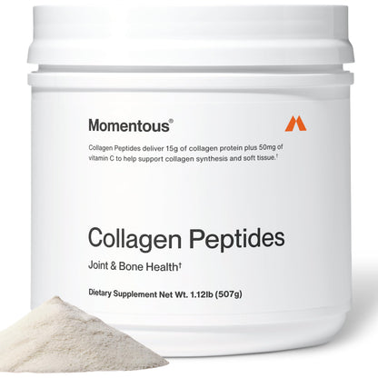 Momentous Grass-Fed Collagen Peptides Powder - Collagen Protein Powder with Fortigel & Vitamin C for Hair, Skin, Nails, & Joint Health Support