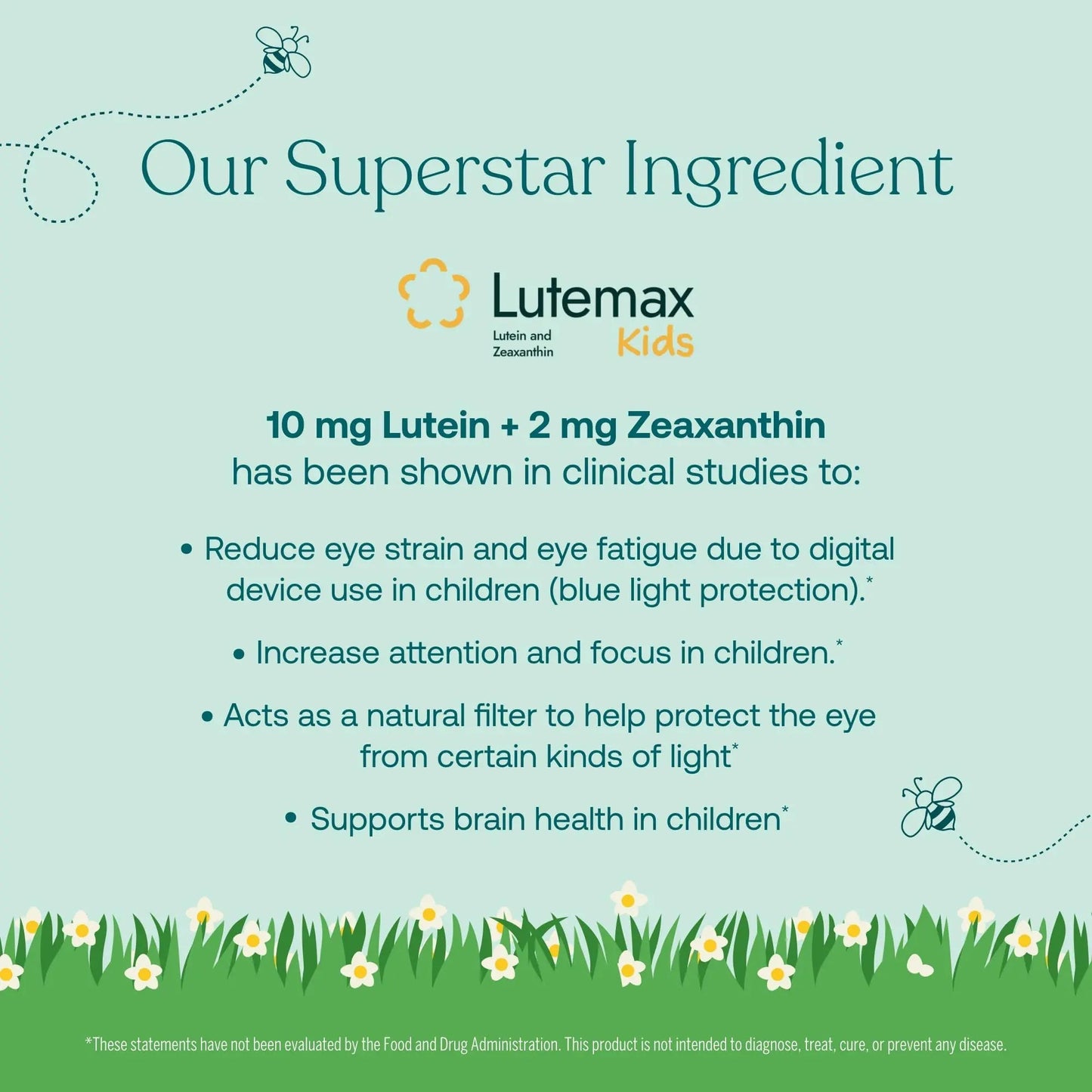 True Grace True Littles Daily Kids Multi - 120 Pectin Gummies - Immune, Cognitive, Bone & Eye Support - Clinically Studied Lutemax Kids Lutein True Grace