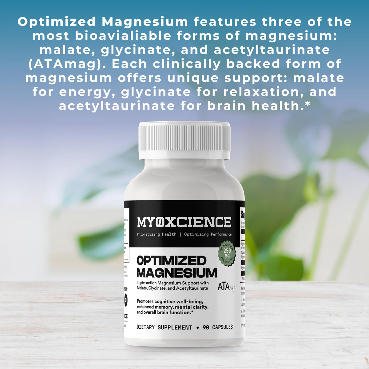MYOXCIENCE Optimized Magnesium Glycinate + Magnesium Taurate (as ATAmag®) for High Brain Bioavailability to Support Stress Relief and Sleep | 30 Servings MYOXCIENCE buy supplements Au