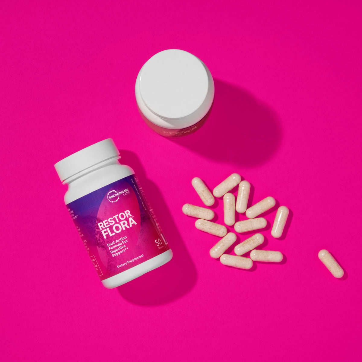 Microbiome Labs RestorFlora - Men's & Women's Probiotics for Digestive Health & Gut Reset - Spore Based Saccharomyces Boulardii Probiotics