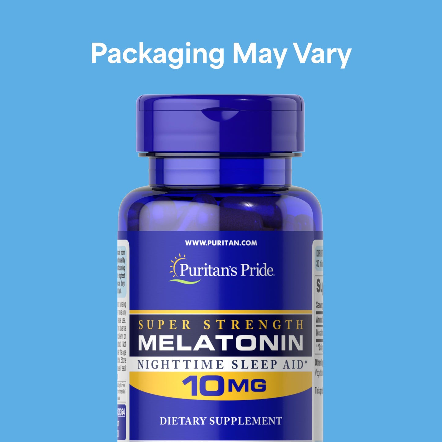 Puritan's Pride Premium Super Strength Melatonin 10mg Sleep Aid, Dietary Supplement for Sound, Restful, & Longer Sleep Support, 4 Month Supply,