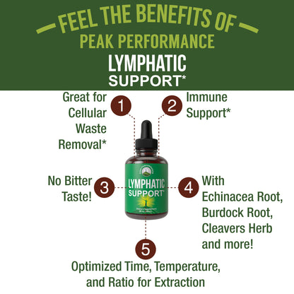 Peak Performance Lymphatic Drainage Drops. Sugar Free 7-in-1 Lymph Detox and Cleanse Support. Vegan Supplement with Echinacea, Red Clover Blossom, Burdock Root, Cleavers Herb, Licorice Root, and More Peak Performance buy supplements Au