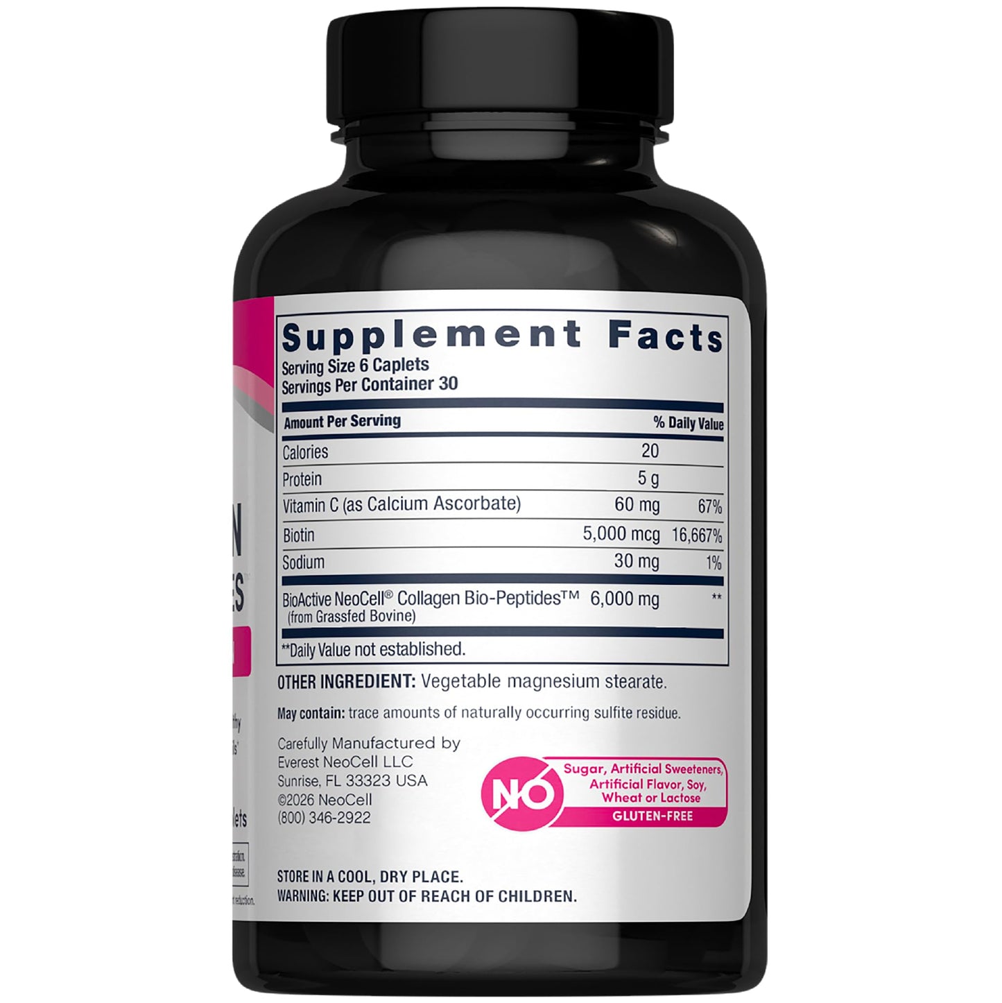 NeoCell Collagen Peptides Pills | 180 Tablets | with Vitamin C and Biotin | Grass Fed Bovine | Hair, Skin, & Nails | for Women and Men NeoCell buy supplements Au