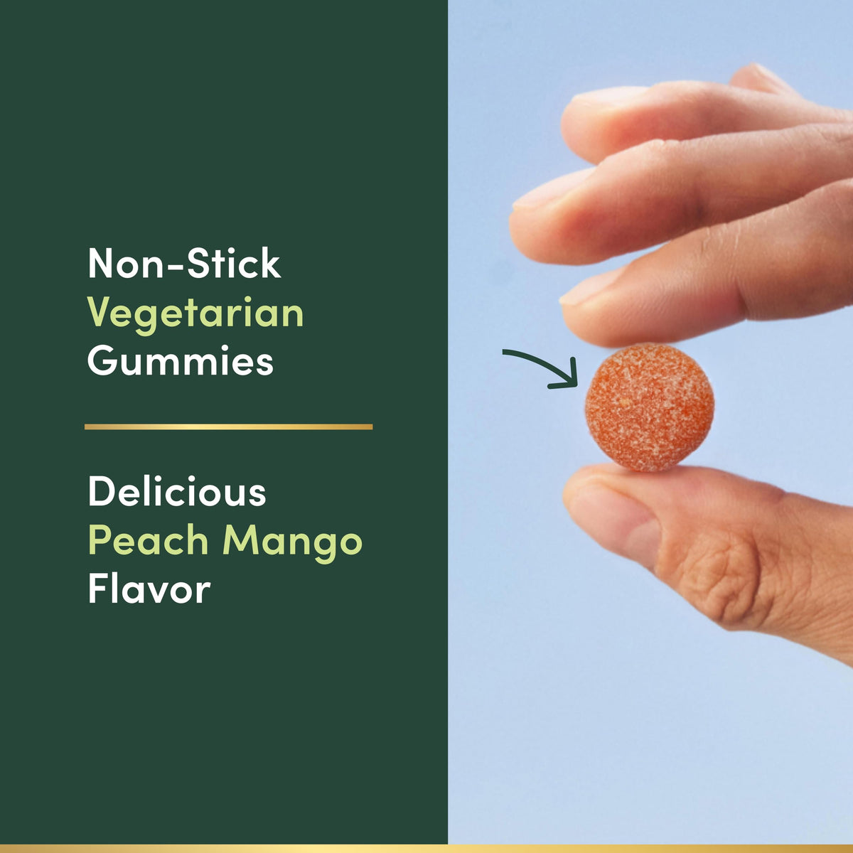 Nature’s Bounty High Absorption Magnesium Glycinate Gummies, 100 mg Magnesium Per Serving, Whole Body Health, No Stick Gummy, Peach Mango Flavor