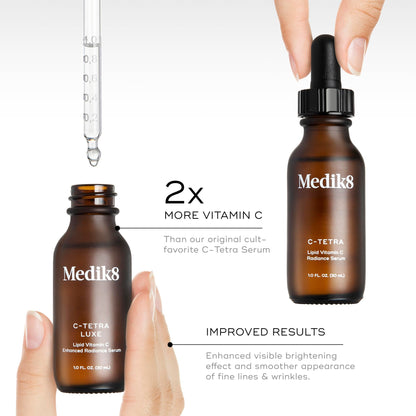 Medik8 C-Tetra Luxe - Balancing Vitamin C Serum For Face - Smooths Fine Lines and Wrinkles - Face Serum with Squalane - Vegan and Gluten Free - 1.0 oz