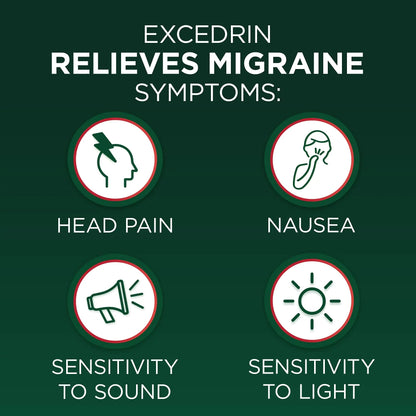Excedrin Migraine Relief Caplets for Migraine Symptoms, Acetaminophen 250mg, Aspirin 250mg, Caffeine 65mg, Pain Reliever, 100 Count GlaxoSmithKlineBuy Supplements Australia