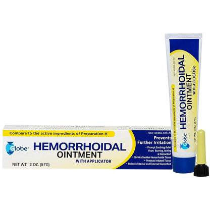 Globe Hemorrhoidal Ointment w/ Applicator, Phenylephrine HCl, Petrolatum Mineral Oil, Maximum Strength Formula for Burning, Discomfort & Itching, 2 oz Hemorrhoidal OintmentBuy Supplements Australia