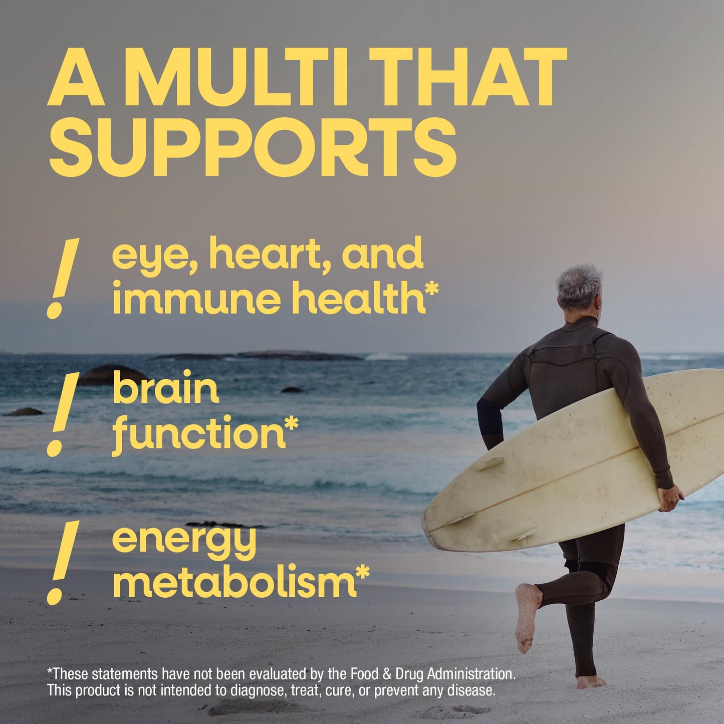 Nature’s Way Alive! Men’s 50 Plus Multivitamin Gummy, Daily Chewable Multivitamins for Men with B-Vitamins, Vitamin D3 & Zinc, Supports Heart
