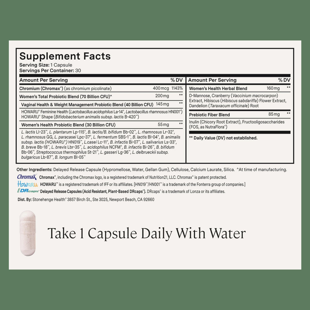 Stonehenge Health Biotics for Women Probiotic 70 Billion CFU, 24 Strains + Prebiotic Fiber, Weight Management, Focus & Mood, Digestive, Vaginal & Immune Support, Non-GMO, 30 Delayed-Release Veg Caps Stonehenge Health buy supplements Au
