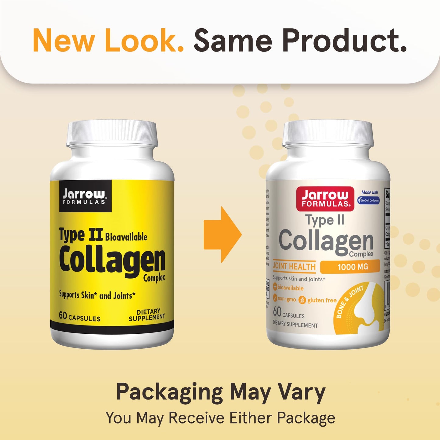 Jarrow Formulas® Type II Collagen Complex 1000 mg Supplements, Supports Skin and Joint Health, 60 Capsules, 30 Day Supply