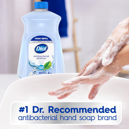 Dial Antibacterial Defense Foaming Hand Soap + Aloe, Spring Water Scent, 52 Fl Oz Hand Soap Refill