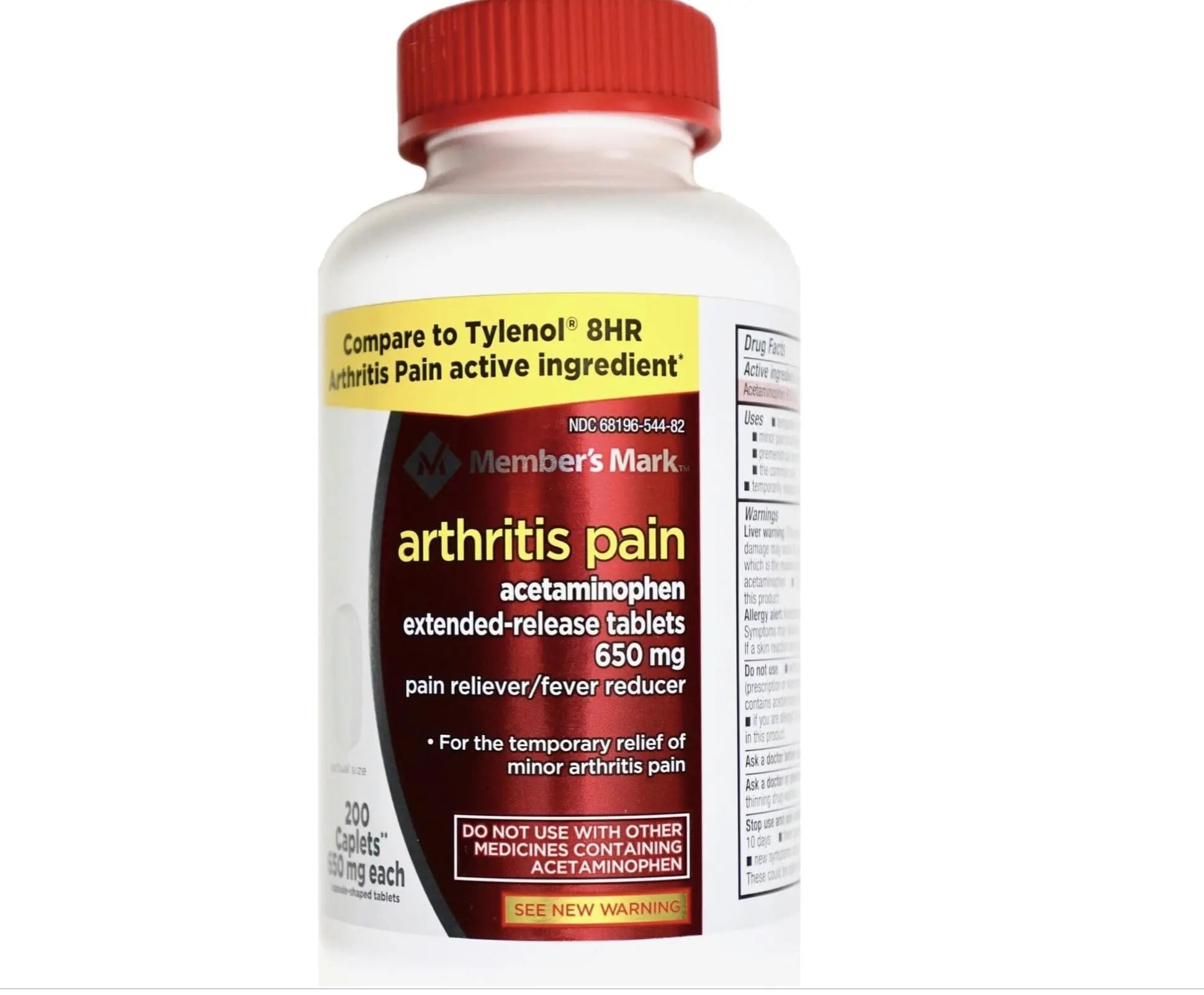 Compare to Tylenol Arthritis Pain Active Ingredient. - Member's Mark - Arthritis Pain Reliever, Extended Release, Acetaminophen 650 mg, 400 CapletsQ MEMBER´S MARKBuy Supplements Australia