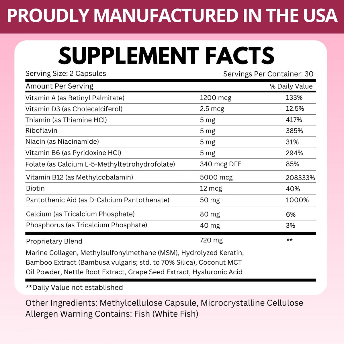 B12 with Hyaluronic Acid, Collagen and Folate – 25000 mcg B12 Complex | Maximize Absorption & Energy | Gluten Free USA Made, B1, B2, B3, B6, B7, B12 vitamins 5000 mcg