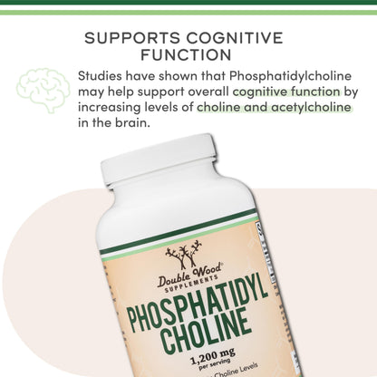 Phosphatidylcholine 1,200mg – 210 Softgels – Enhanced Version of Sunflower and Soy Lecithin (Choline Supplements) - Non-GMO and Gluten Free