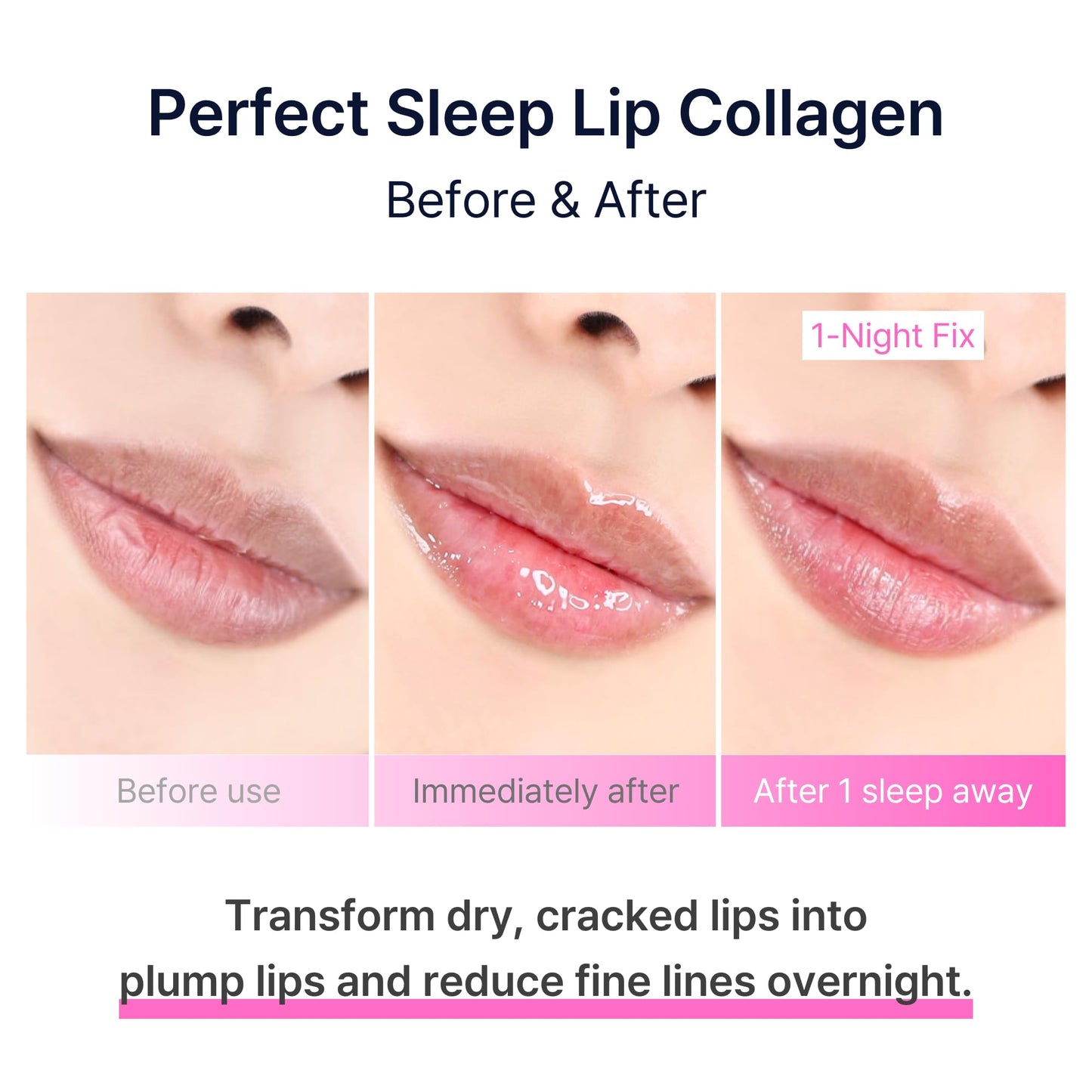 Perfect Sleep Lip Collagen 0.50fl.oz, Intensive Collagen Lip Sleeping Mask Infused with Peptides, Rice Protein & Willow Bark Extract