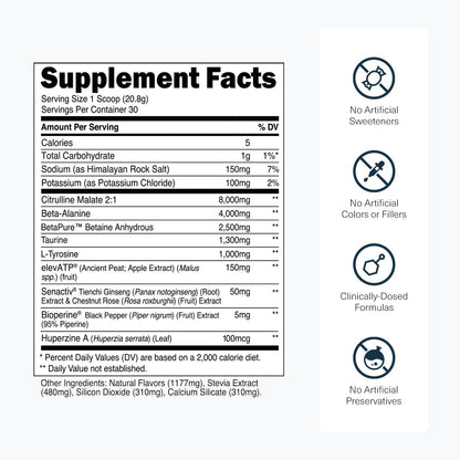 Transparent Labs Stim-Free Pre-Workout - Caffeine & Stim Free Pre Workout Powder for Men and Women with Beta Alanine Powder, Citrulline Malate, & elevATP - 30 Servings, Strawberry Lemonade