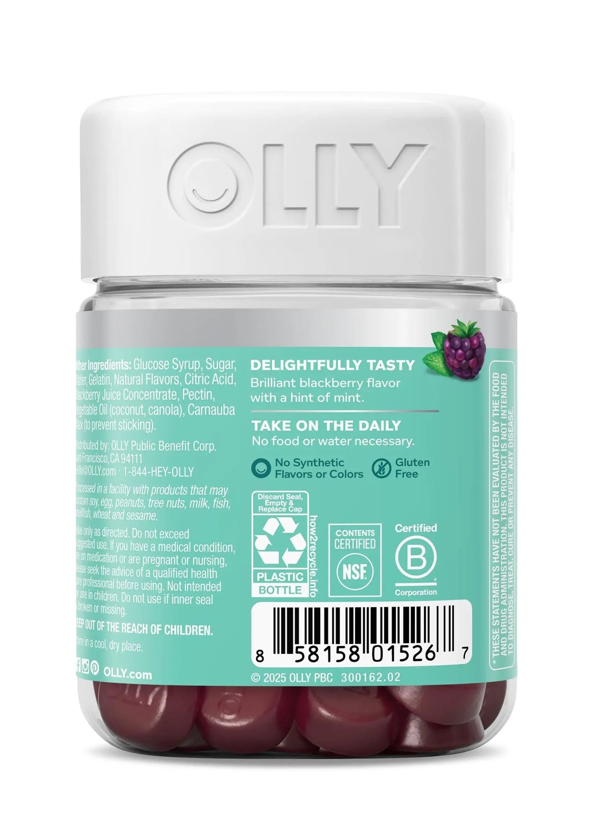 OLLY Flawless Complexion Gummy, Clear and Healthy Skin Support, Vitamins E, A, Zinc, Chewable Supplement, Berry - 50 Count (Pack of 1) OLLY