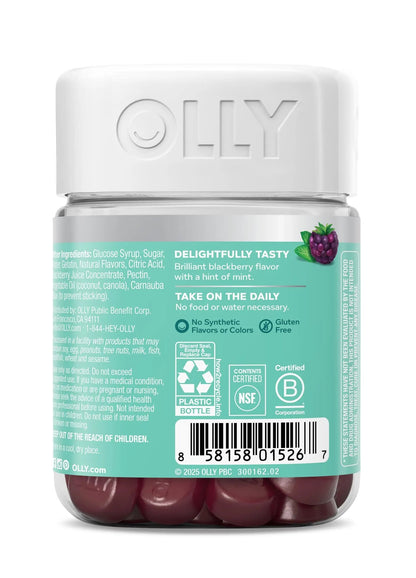 OLLY Flawless Complexion Gummy, Clear and Healthy Skin Support, Vitamins E, A, Zinc, Chewable Supplement, Berry - 50 Count (Pack of 1) OLLY