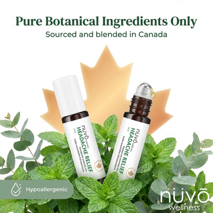 Migraine Relief Roll-On, Made with Peppermint, Lavender, Eucalyptus, & Other Aromatherapy Essential Oils, for Headaches, and Sore Muscles NUVO WELLNESSBuy Supplements Australia