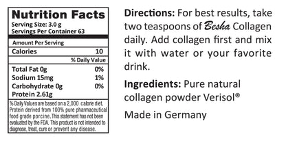 BESHA INC Verisol Collagen Bioactive Peptides (Natural Collagen Powder) Made in Germany - 2 Month Supply