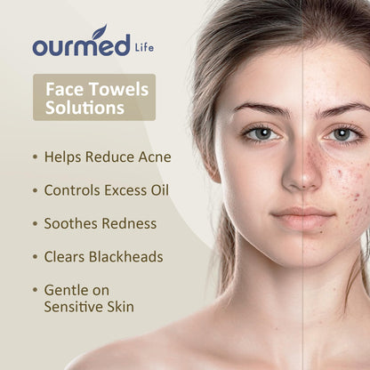 Ourmed Life Face Towels, Disposable Biodegradable Facial Towels for Sensitive Skin