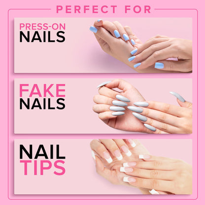 Super Strong Nail Glue for Press On Nails, Nail Tips & Acrylic Nails (8ml) NYK1 NailBond Brush