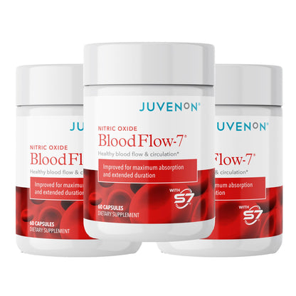 Juvenon BloodFlow-7 Nitric Oxide Supplements for Men & Women - Natural Nitric Oxide Booster with Nitrosigine® + S7®