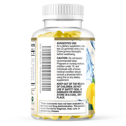Hydration Electrolyte Gummies - Daily Liquid Replenisher Gummy - Electrolyte Multiplier with Minerals, Potassium & Real Salt - Vegan, Non-GMO - Tasty Lemon Flavor Hydration Electrolytes - 60 Gummies